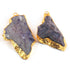 2 Pcs 24k Gold Plated Natural Purple Geode Druzzy Pendant , Fancy Shape Druzzy , Gemstone Pendant 57mmx31mm-64mmx34mm Jewelry Making DRZ331