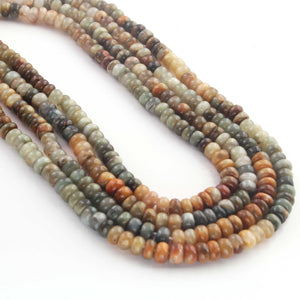 1  Strand Natural Cat's Eye  Smooth Rondelle -Gem Stone Beads Plain Rondelles  Beads, 6mm--16 Inches BR02944 - Tucson Beads