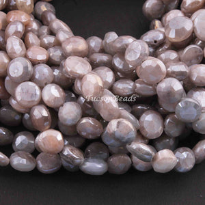 1 Strand Grey Silverite Faceted Briolettes - Coin Shape Beads 7mmx8mm-10mmx10mm 8 Inches BR1762 - Tucson Beads