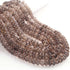 1  Strand Natural Smoky Quartz  Smooth Gem Stone  Rondelles -11mm-17mm-16 Inches BR02952
