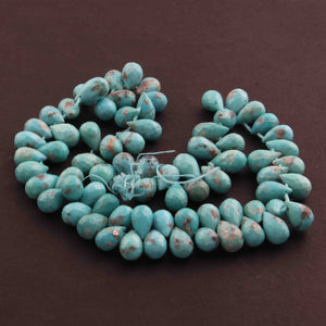 1 Strand Natural Sleeping Beauty Turquoise Faceted Big Size Tear Drop Briolettes -Arizona Turquoise Tear -6mmx10mm-6mmx10mm 8.5 Inches BR3837 - Tucson Beads