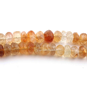 1 Strand Excellent Quality Golden Rutile Faceted Rondelles- Roundel Beads 9mm-10mm, 6 Inches BR1763 - Tucson Beads
