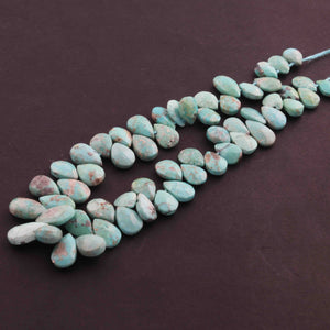 1 Strand Natural Sleeping Beauty Turquoise Faceted Big Size Pear Drop Briolettes -Arizona Turquoise Pear -6mmx8mm-7mmx16mm 9 Inches BR3209 - Tucson Beads