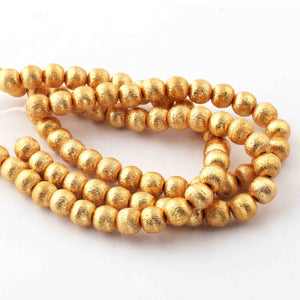 1 Strands Gold Plated Plain Copper Balls ,Jewelry Making Supplies 8mm  7.5 inches Bulk Lot GPC871 - Tucson Beads