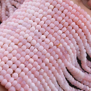 1  Strand Shaded Pink Opal  Faceted Rondelles Beads  - Round Beads 4mm 13  Inches long BR607 - Tucson Beads