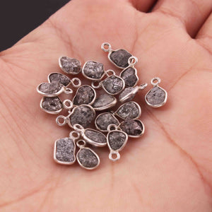 1 Pc Natural Black Slice Raw Diamond 925 Sterling Silver Pendant- Diamond Slice Pendant, Uncut Diamond,  -9mmx6mm-12mmx6mm- BDU070 - Tucson Beads