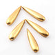 10 Pcs Designer 24k Gold Plated Pear Beads ,Copper Pear Shape Design Charm,Jewelry Making 32mmx9mm GPC921 - Tucson Beads
