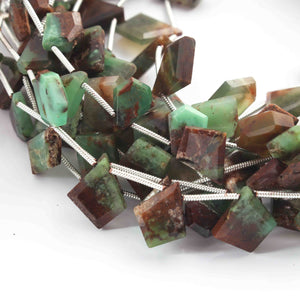 1  Long Strand Bio Chrysoprase Faceted Briolettes  -Fancy Shape Briolettes- 17mmx14mm -10mmx14mm- 9 -Inches BR01460 - Tucson Beads