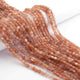 1 Strand Finest Quality Peach Moonstone Faceted Coin  Briolettes-  Coin Beads 4mm 12.5 Inch BR0976 - Tucson Beads