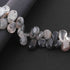 1 Strand Black Rutile Smooth  Briolettes -Pear Briolettes  13mmx12mm-24mmx15mm 9.5 Inches BR3798