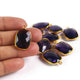 5 Pcs Amethyst Faceted Rectangle Shape 24k Gold Plated Pendant 25mmx16mm PC208 - Tucson Beads
