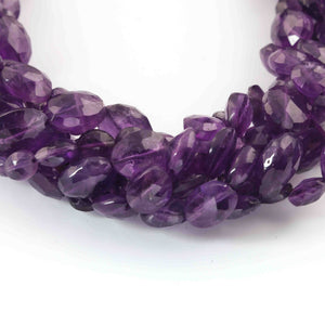 1  Strand Amethyst Faceted Briolettes  -Oval Shape  Briolettes - 6mmx6mm-13mmx10mm-10  Inches BR02091 - Tucson Beads
