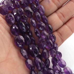 1  Strand Amethyst Faceted Briolettes  -Oval Shape  Briolettes - 6mmx6mm-13mmx10mm-10  Inches BR02091 - Tucson Beads