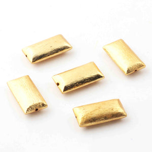 1 Strand Gold Plated Designer Copper Rectangle Scratch Bar Shape Beads,Jewelry Making 24mmx12mm 8 inches BulkLot GPC879 - Tucson Beads