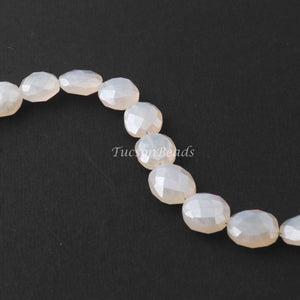 1  Long Strand White Silverite Faceted Briolettes  -Oval Shape Briolettes - 8 Inches BR2472 - Tucson Beads