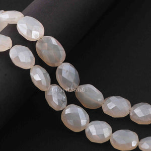 1  Long Strand White Silverite Faceted Briolettes  -Oval Shape Briolettes - 8 Inches BR2472 - Tucson Beads