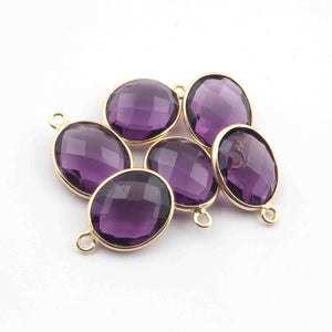 5 Pcs Birth Stone Faceted 925 Sterling Vermeil Oval Shape Pendant , Birthstone Colors Add- On Charm As Pendant 16mmx11mm  SS0013 - Tucson Beads