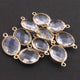 5 Pcs Birth Stone Faceted 925 Sterling Vermeil Oval Shape Connector , Birthstone Colors Add-  Connector 19mmx11mm  SS0017 - Tucson Beads