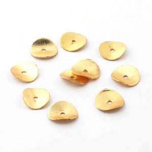 1 Strand Wave Disc Beads 24k Gold  Plated On Copper-Potato Chips Beads - 14mm- 7.5 inch Strand GPC607 - Tucson Beads