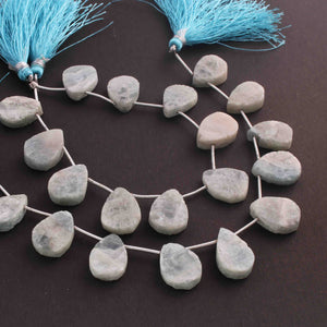 1  Long Strand Aquamarine Faceted Briolettes -Pear Shape Briolettes -10mm-14mm-8  Inches BR01456 - Tucson Beads