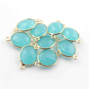 5 Pcs Birth Stone Faceted 925 Sterling Vermeil Oval Shape Connector , Birthstone Colors Add-  Connector 18mmx11mm  SS0015 - Tucson Beads
