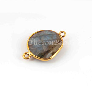 10 Pcs Labradorite Faceted 925 Sterling Vermeil Assorted Shape Connector 25mmx14mm-21mmx14mm SS1124 - Tucson Beads