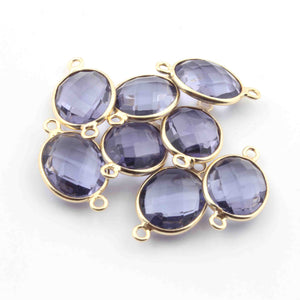5 Pcs Birth Stone Faceted 925 Sterling Vermeil Oval Shape Connector , Birthstone Colors Add-  Connector 18mmx11mm  SS0015 - Tucson Beads