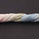5 Strands Multi Aquamarine Gemstone Balls, Semiprecious beads 12.5 Inches Long- Faceted Gemstone -3mm Jewelry RB0085 - Tucson Beads