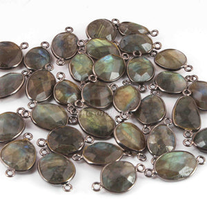 10 Pcs Beautiful Labradorite Assorted  Shape 925 Sterling Silver Gemstone Faceted Connector - 24mmx10mm-20mmx9mm SS1131 - Tucson Beads