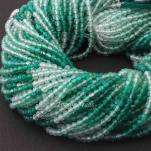 5 Strands Shaded Green Onyx Gemstone Balls, Semiprecious beads 12.5 Inches Long- Faceted Gemstone -3mm Jewelry RB0098 - Tucson Beads