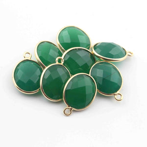 5 Pcs Birth Stone Faceted 925 Sterling Vermeil Oval Shape Pendant , Birthstone Colors Add- On Charm As Pendant 16mmx11mm  SS0019 - Tucson Beads