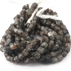 1 Strand Black Rutile Faceted Briolettes -Cube  Shape  Briolettes  6mm-8mm -8.5 Inches BR3721 - Tucson Beads