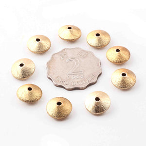 1 Strands Gold Plated Copper Wheel Beads ,Scratch Mat Finish Beads, Jewelry Supplies 12mm 8 inches GPC884 - Tucson Beads