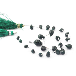 1 Strand  Dyed Emerald Faceted Tear Drop Briolettes- Emerald Gemstone Briolette 7mmx4mm-13mmx9mm BR1759 - Tucson Beads