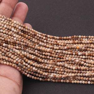 5 Strands Picture Jasper Gemstone Balls, Semiprecious beads 12.5 Inches Long- Faceted Gemstone -3mm Jewelry RB0089 - Tucson Beads