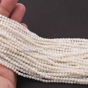 5 Strands Mother Of Pearl  Gemstone Balls, Semiprecious beads 12.5 Inches Long- Faceted Gemstone -3mm Jewelry RB0093 - Tucson Beads