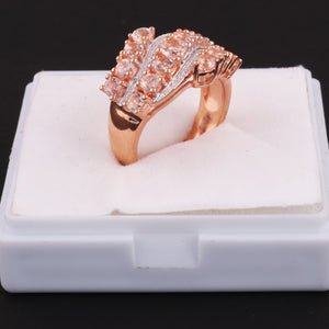 1 Pc Morganite Diamond Ring, Rose Gold Finish 925 Sterling Silver Ring, Pink Morganite Vintage Ring, Antique Jewelry, RD005 - Tucson Beads