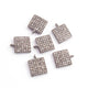 1 Pc Pave Diamond Square Charm 925 Sterling Silver Pendant - Square Charm Pendant 13mmx11mm PDC678 - Tucson Beads