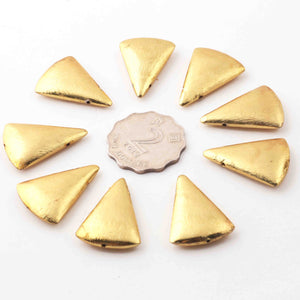 5 Pcs Brushed Gold Copper Triangle Spacer Beads 29mmx12mm GPC299 - Tucson Beads
