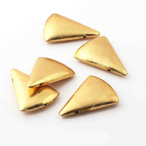 5 Pcs Brushed Gold Copper Triangle Spacer Beads 29mmx12mm GPC299 - Tucson Beads