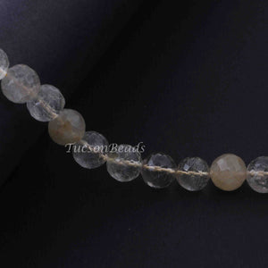 1 Strand Leman Quartz  Faceted Rondelles Ball Beads - Leman Quart Rondelles 8mm 13 Inches BR2415 - Tucson Beads