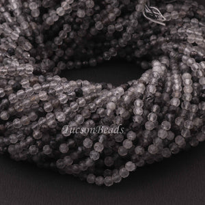 5 Strands Black Rutile Gemstone Balls, Semiprecious beads 12.5 Inches Long- Faceted Gemstone Jewelry RB0096 - Tucson Beads