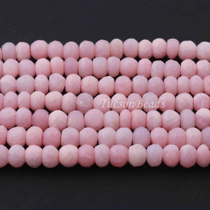 1 Long Strand Pink Opal Faceted Rondelles -Round Shape  Rondelles - 7mm -13 Inches BR1206 - Tucson Beads