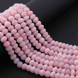 1 Long Strand Pink Opal Faceted Rondelles -Round Shape  Rondelles - 7mm -13 Inches BR1206 - Tucson Beads