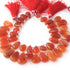 1 Strand  Carnelian Smooth Briolettes -Pear Briolettes 13mmx9mm-24mmx13mm 8 Inches BR02078