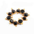 10 Pcs Black Onyx  24k Gold Plated Faceted Assorted Shape Connector -16mmx9mm-23mmx12mm  PC1018
