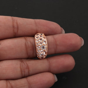 1 Pc Morganite Diamond Ring, Rose Gold Finish 925 Sterling Silver Ring, Pink Morganite Vintage Ring, Antique Jewelry, RD002 - Tucson Beads