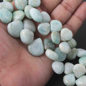 1  Long Strand Amazonite Smooth Briolettes - Heart Shape  Briolettes - 12mmx11mm-16mmx15mm -9 Inches BR02074 - Tucson Beads