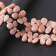 1  Strand Peach Moonstone Smooth Briolettes  - Pear Shape  Briolettes  -12mmx7mm-22mmx16mm 9 Inches BR02082 - Tucson Beads