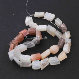 1  Strand Multi Moonstone Faceted Briolettes - Center Drill Nuggets  7mmx10mm-14mmx10mm 15 Inches BR2506 - Tucson Beads
